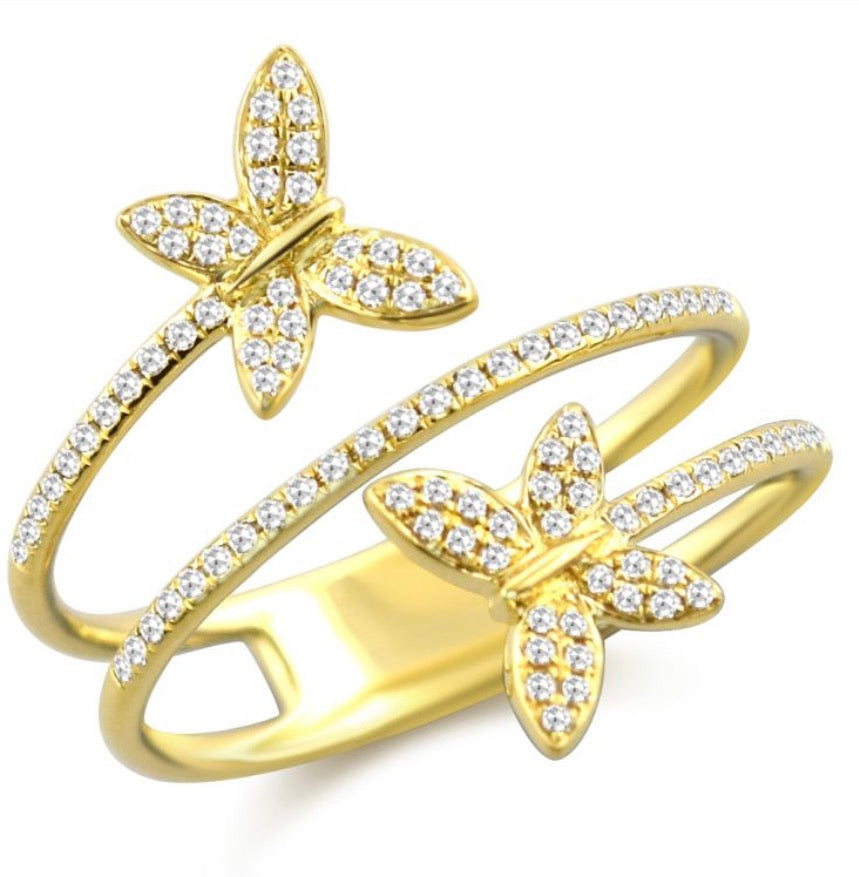 .29CT DIAMOND BUTTERFLY WRAP RING