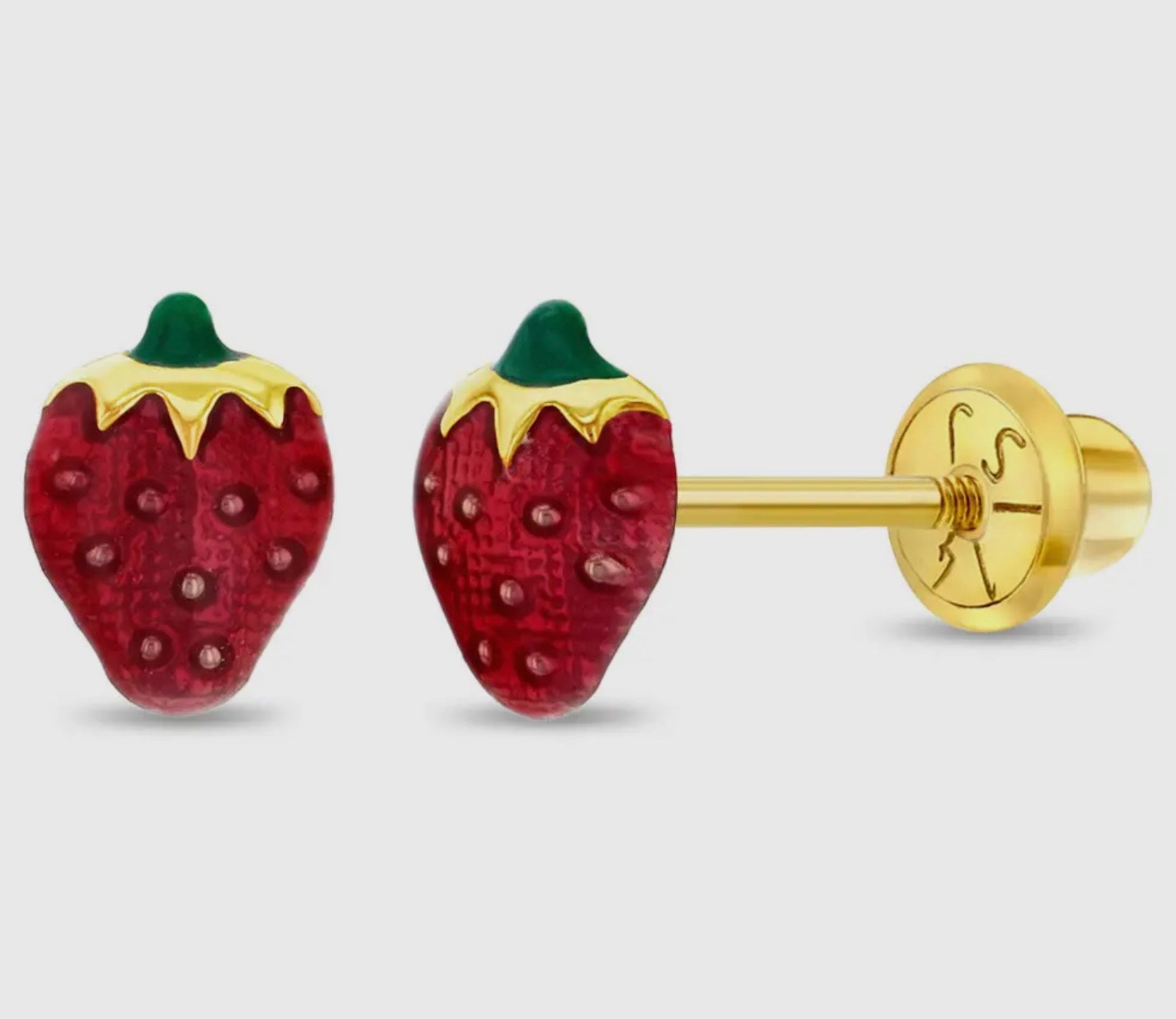 14k Strawberry Earrings