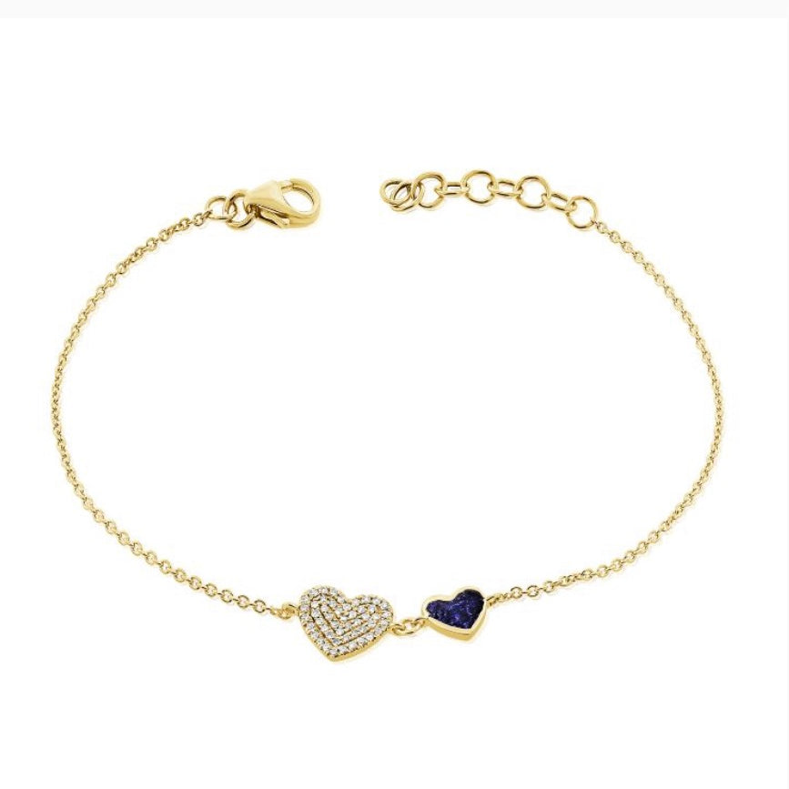 .16CT DIAMOND HEART CHAIN BRACELET