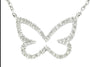 Sterling Silver Butterfly Single Micro Pave Diamond Necklace
