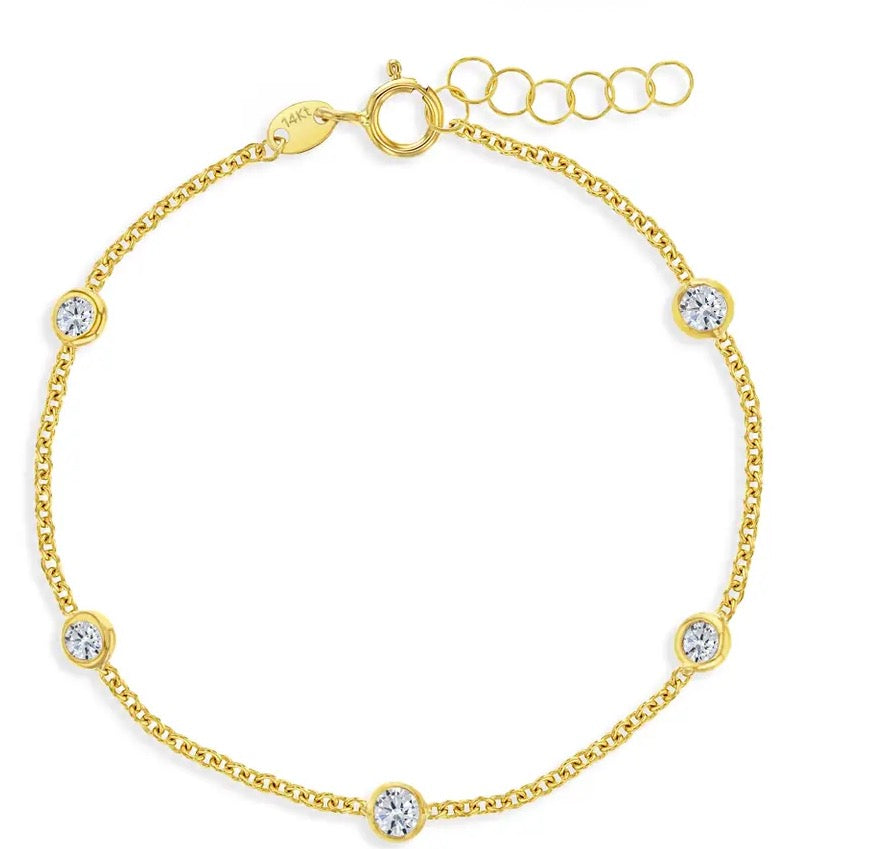 14k Gold Bezel Child Bracelet