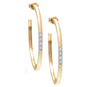 Yellow Gold Round Pave Diamond Hoops