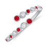 0.41CT RUBY AND DIAMOND BEZEL WRAP RING