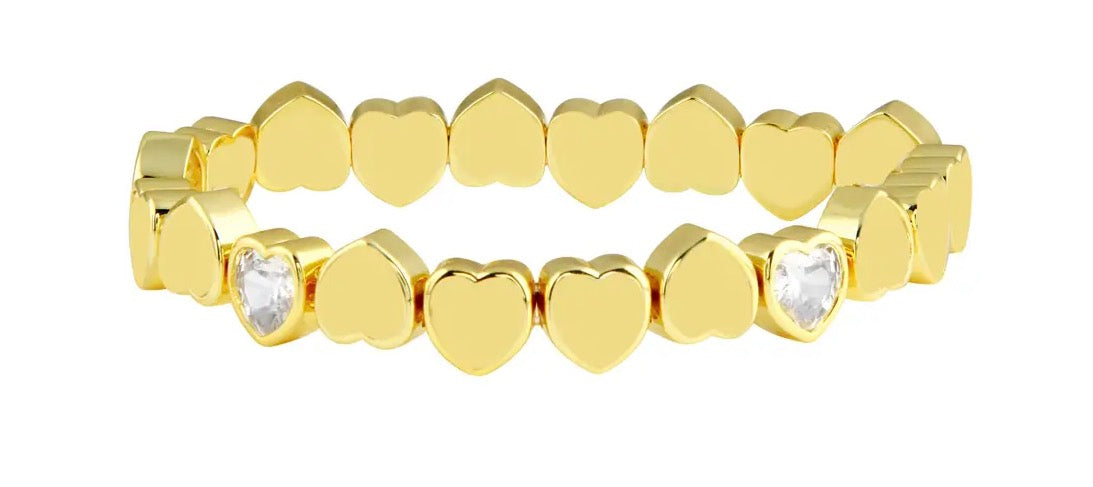 Stretchy Bezel Heart Bracelet