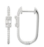 14k White Gold Diamond Rectangle Earrings