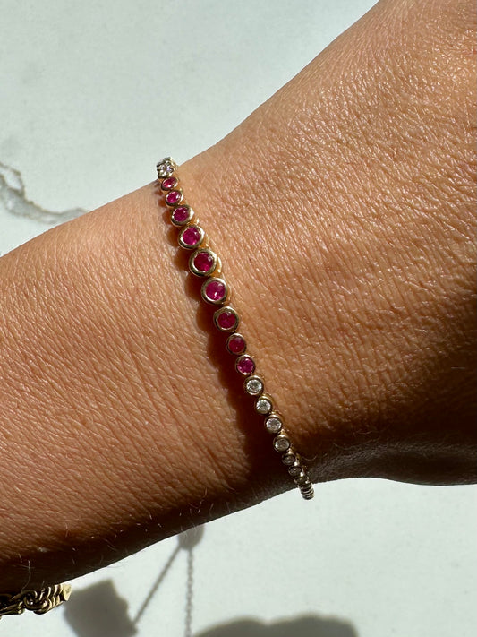 Ruby and Diamond Bezel Bracelet