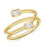 14k Yellow Gold Wrap Around Ring with Two Bezel Diamonds