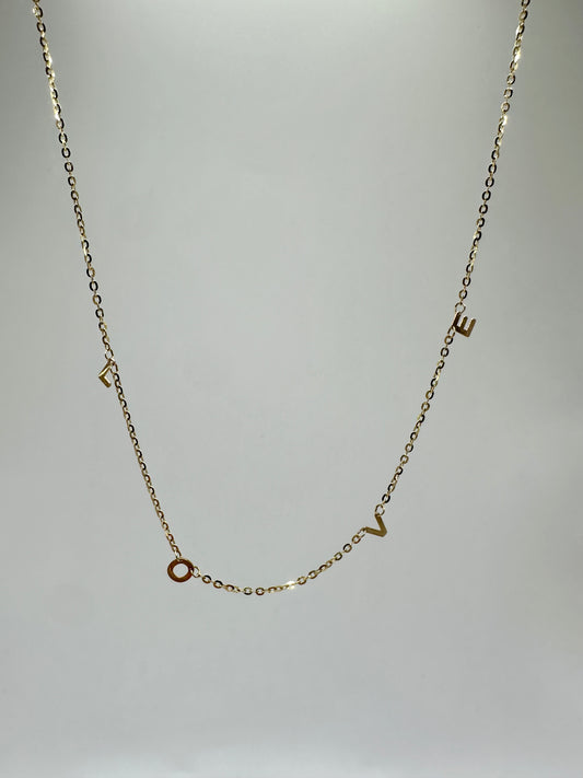 14k Gold Love Hanging Necklace