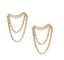 14K Yellow Gold Fashion Micro Pave Diamond Chain Earrings