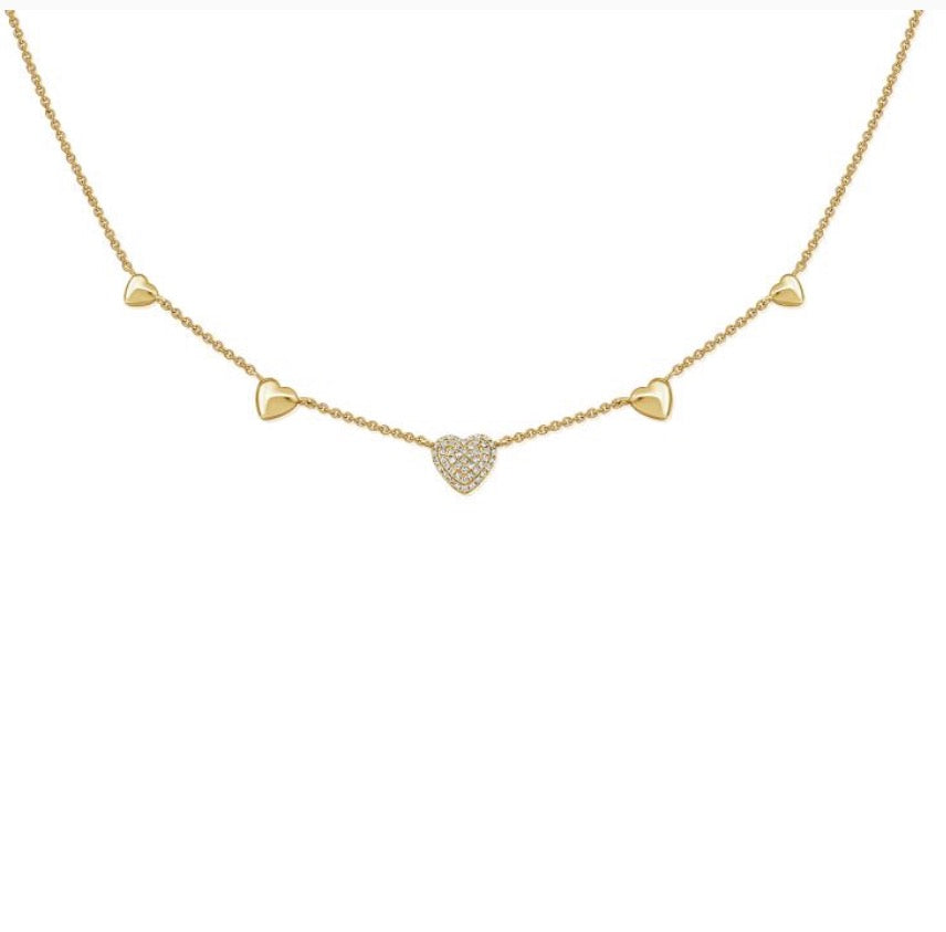 .17CT DIAMOND HEART STATION NECKLACE