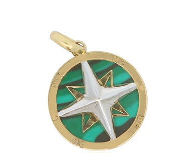 14k Gold Compass Charm