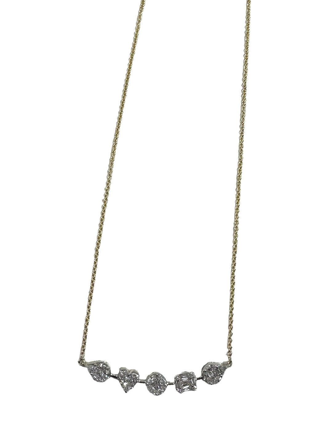 14k 5 Stone Diamond Necklace