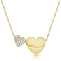 Yellow Gold Double Heart Necklace