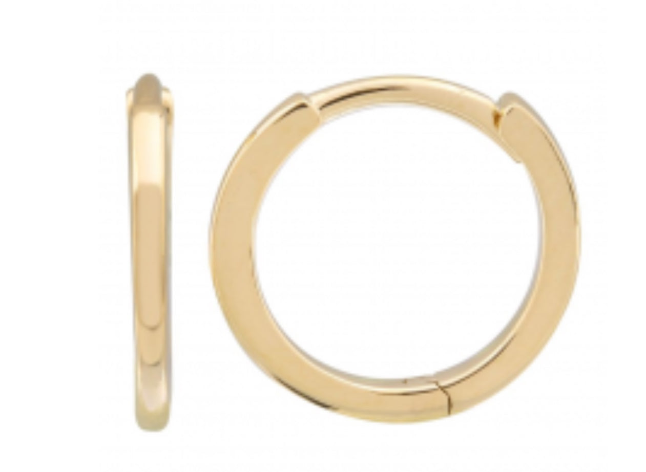 14k Yellow Gold Eternity Mini Round Huggie Earrings