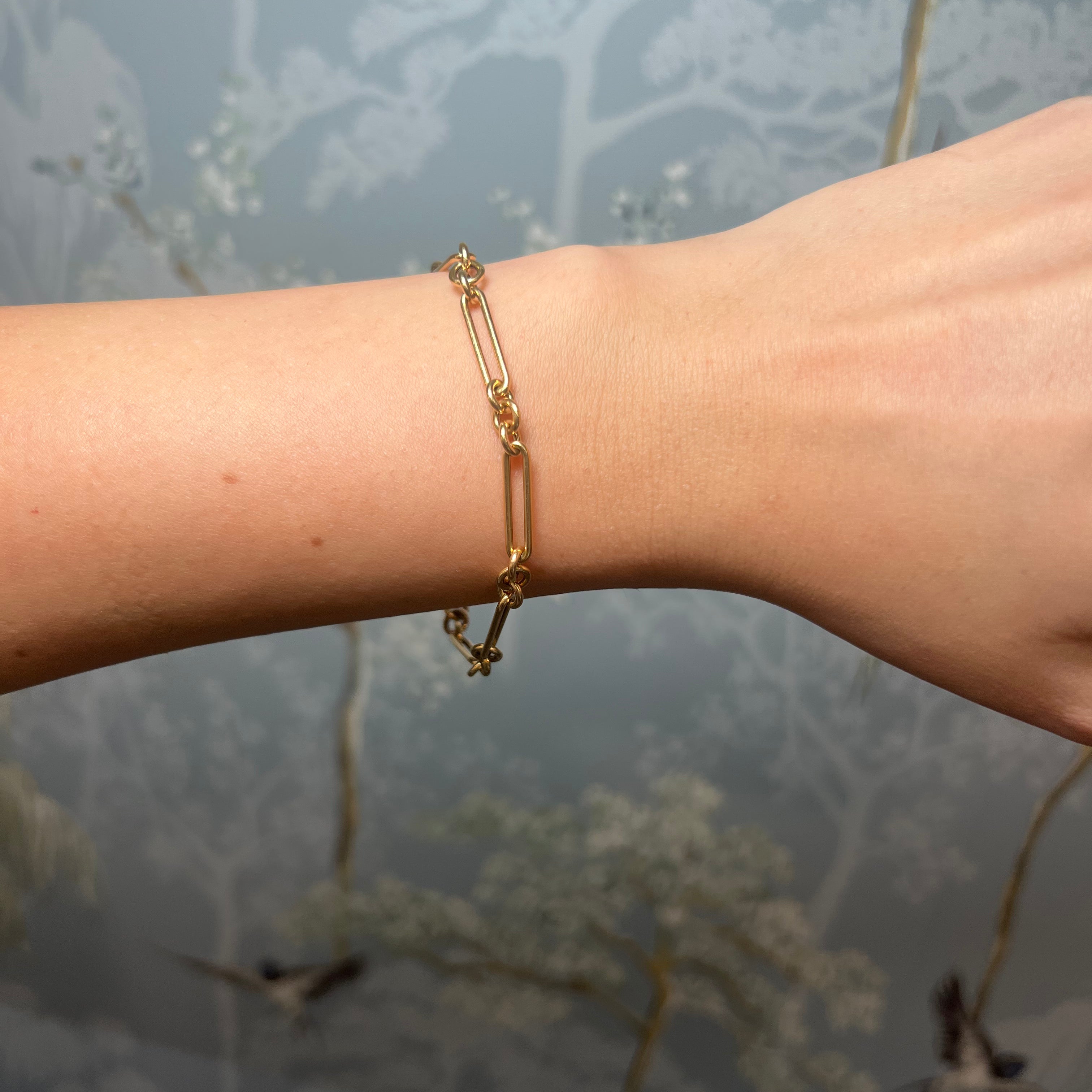 Yellow Gold Paper Clip Bracelet