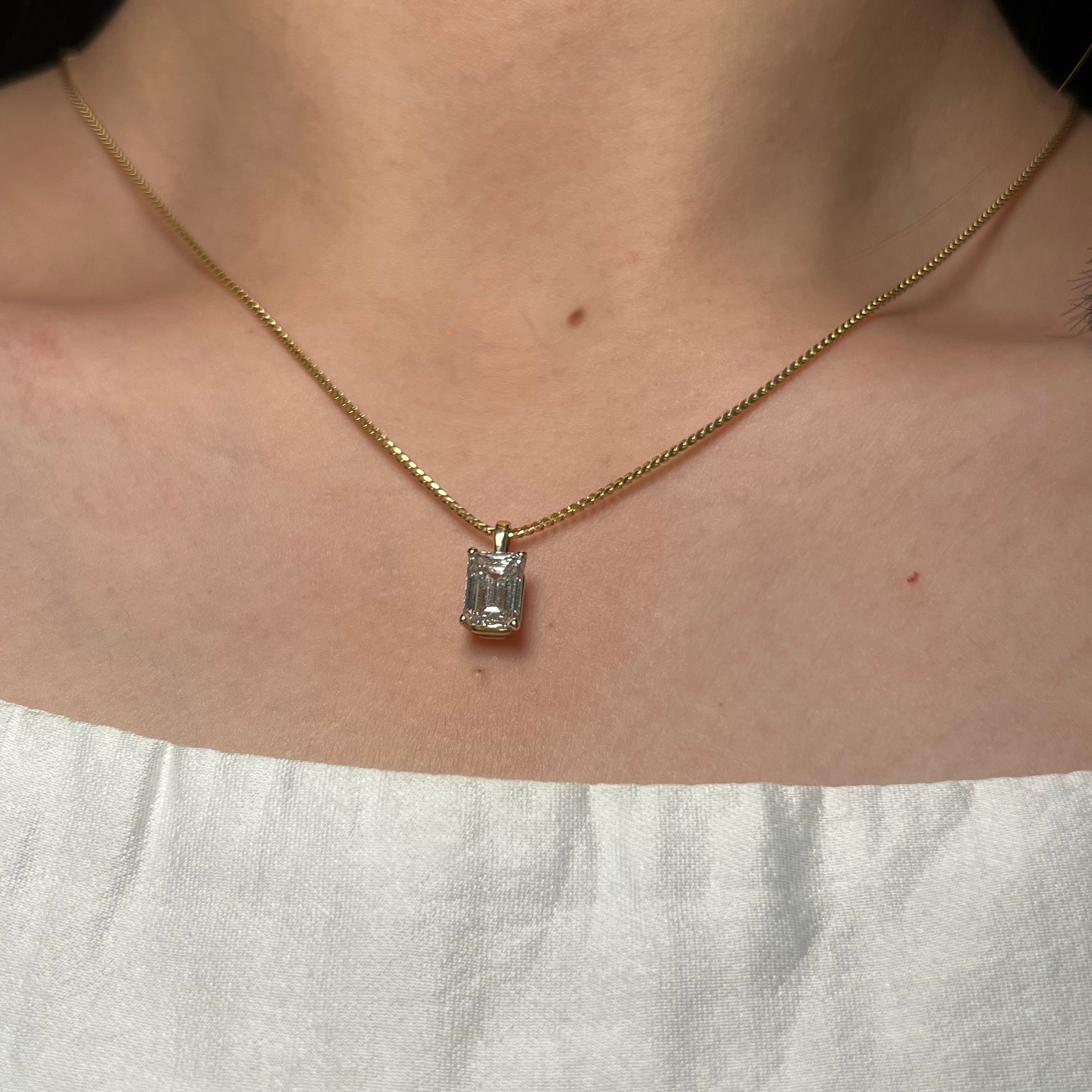 Lab Diamond 2ct Emerald Charm