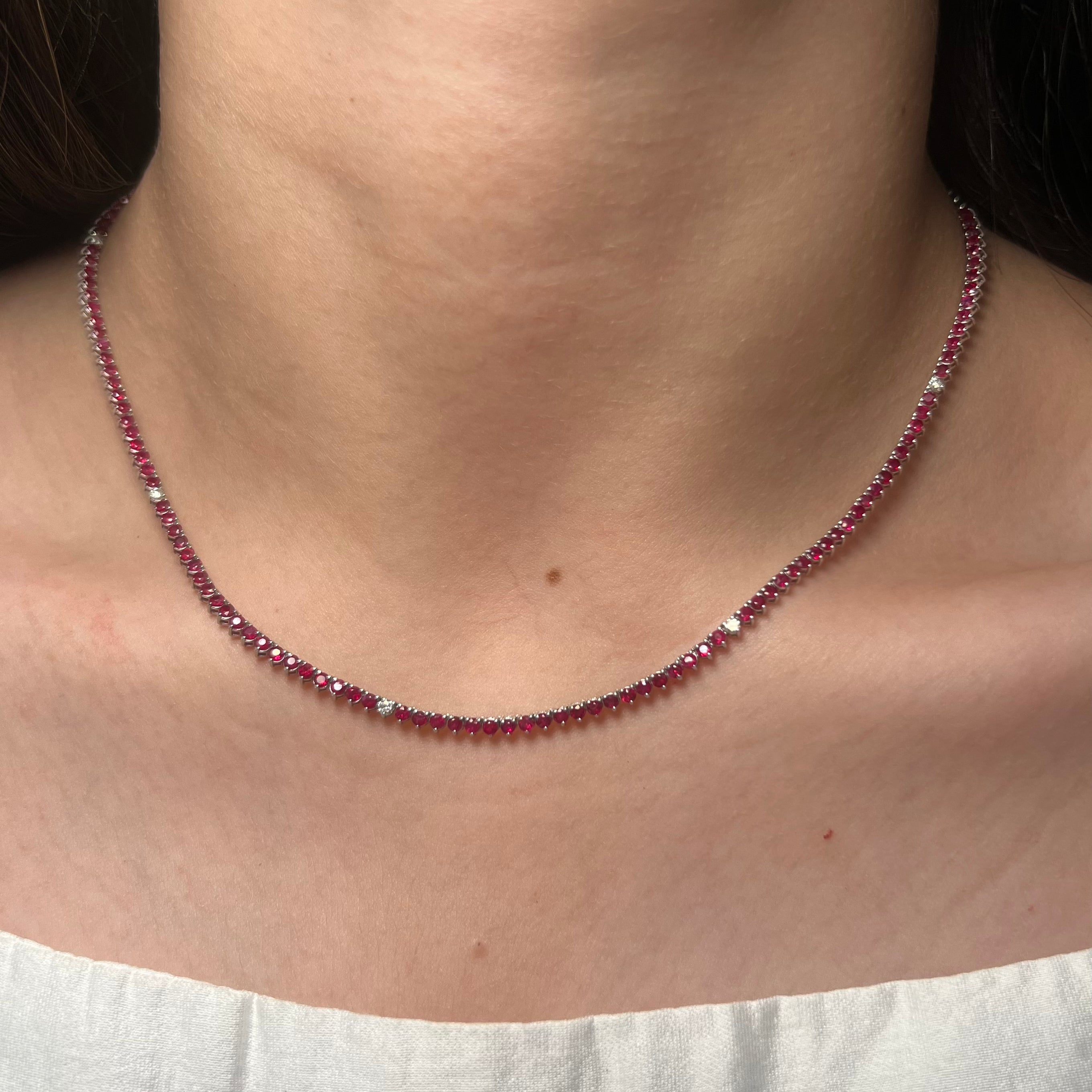 Ruby Tennis Necklace