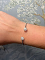 14k White Gold and Diamond Bangle