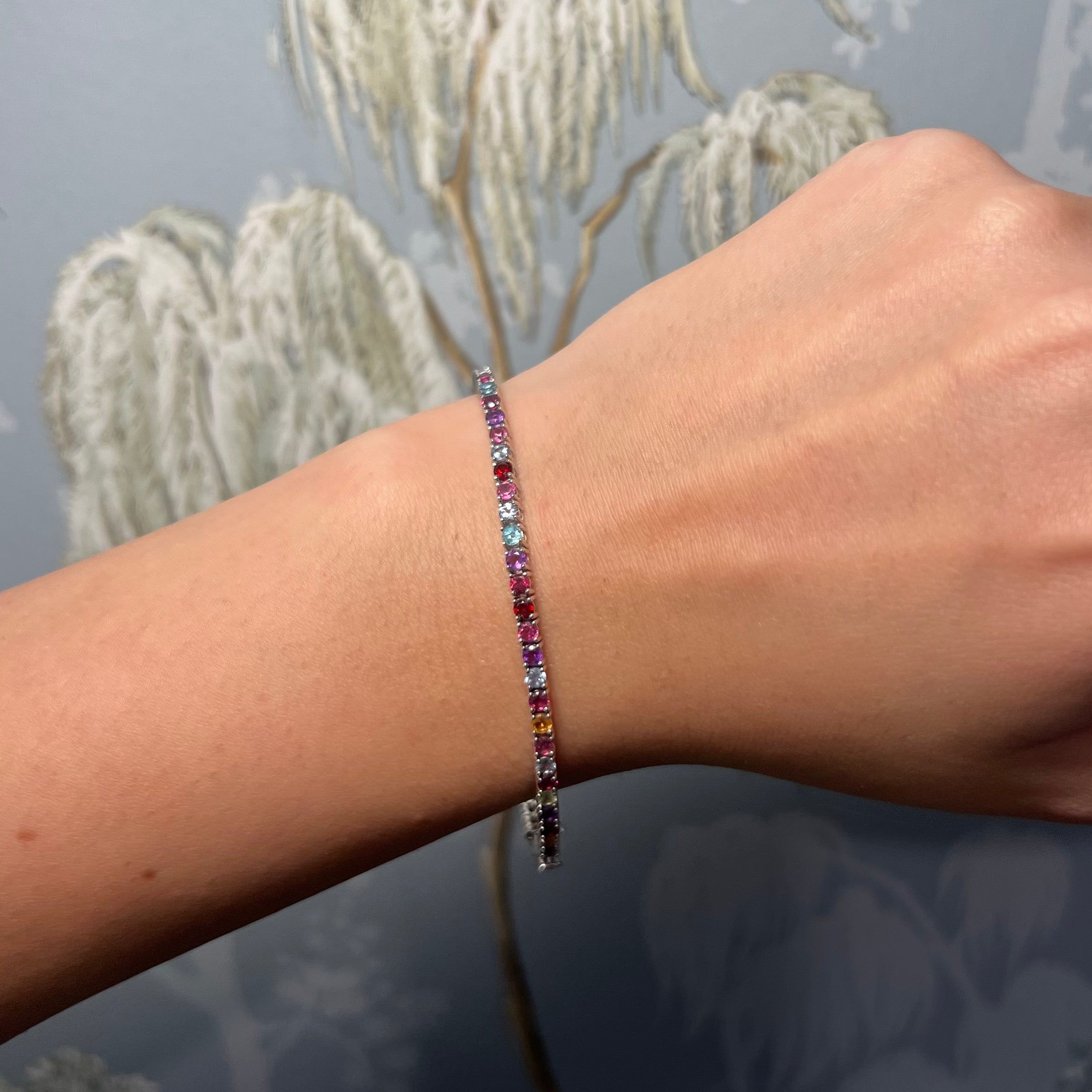 Multi Sapphire Rainbow Tennis Bracelet