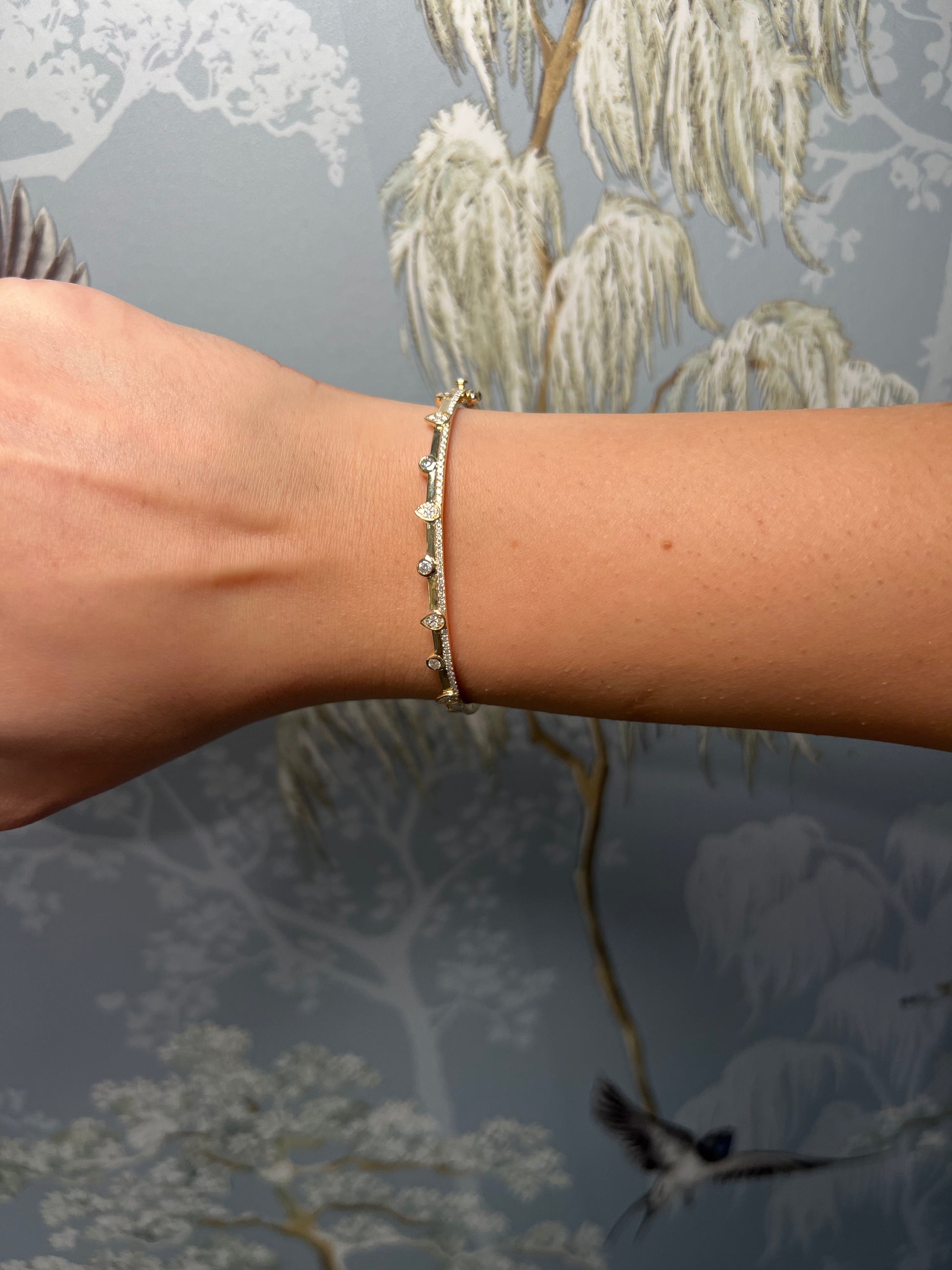 14K Yellow Gold Diamond Bangle