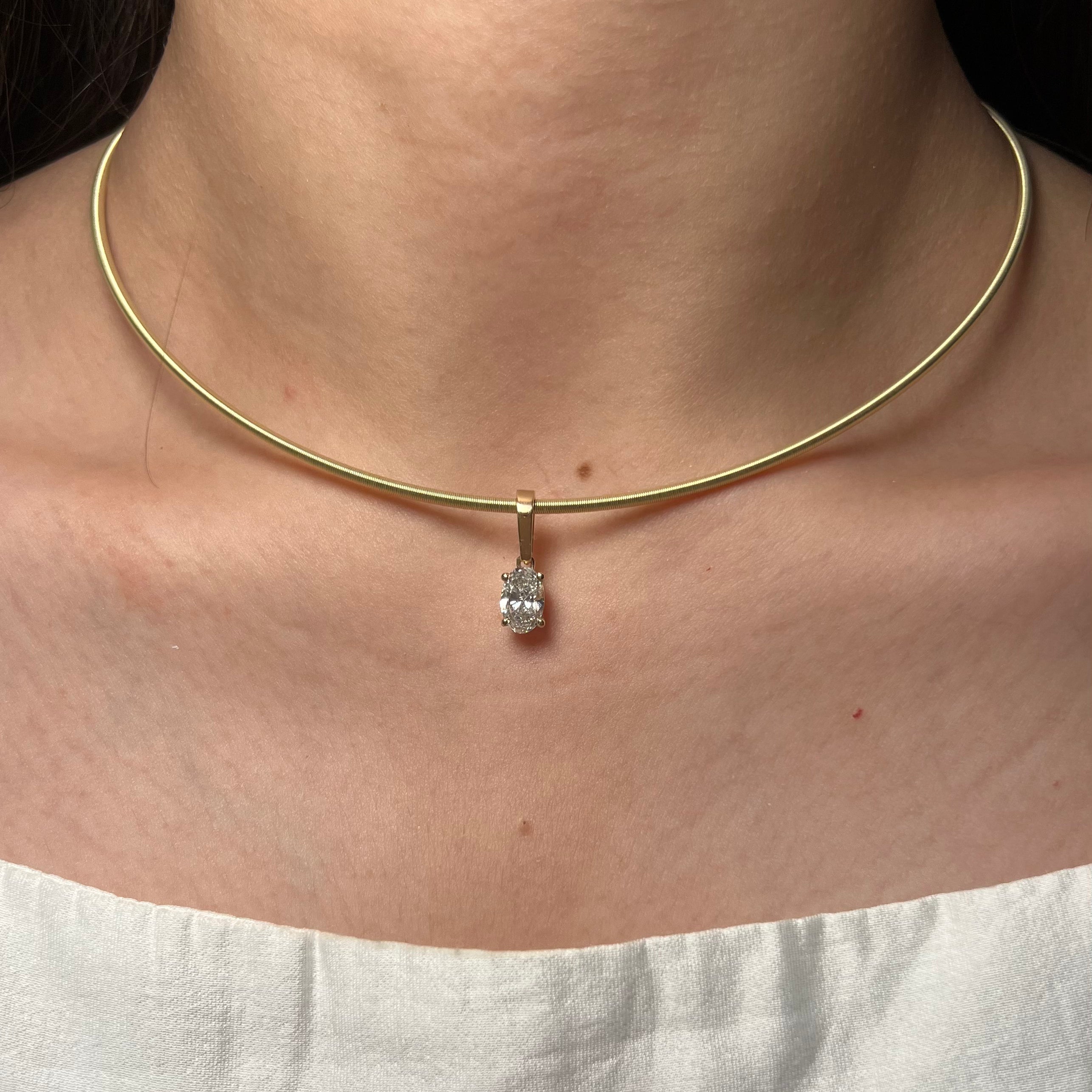 1.10ct Oval Lab Diamond Charm