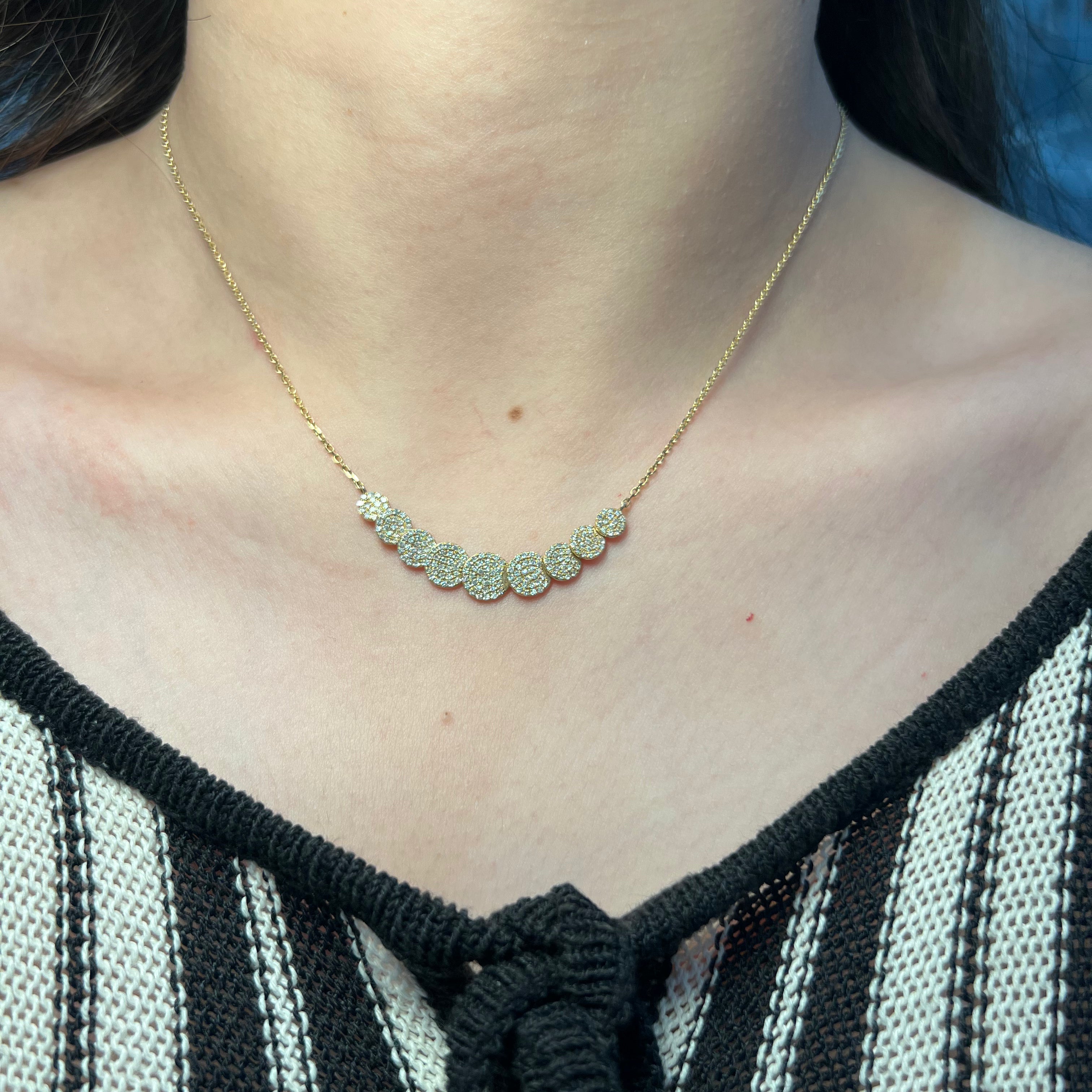 9 Diamond Disc Necklace