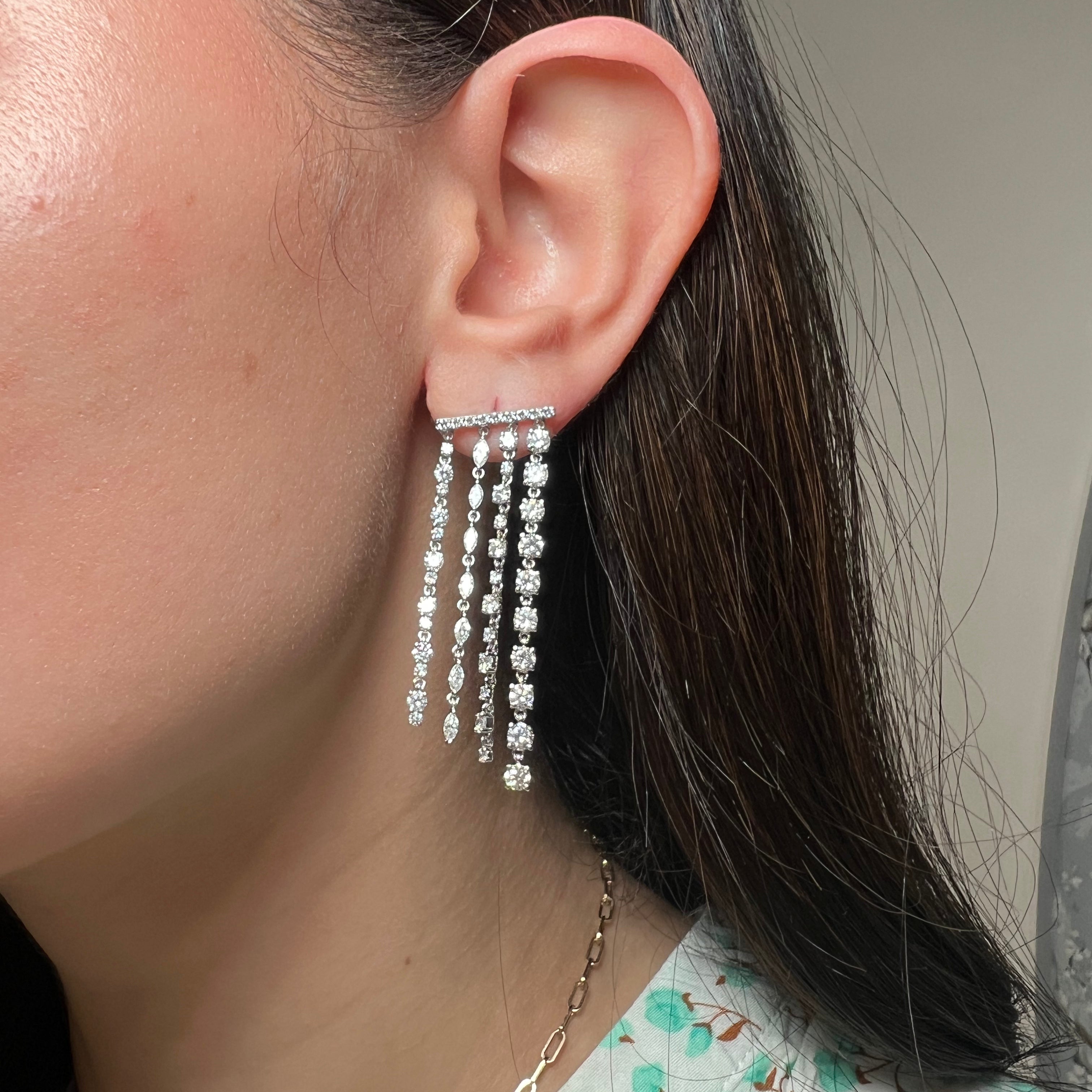 Lab Diamond Waterfall Earrings