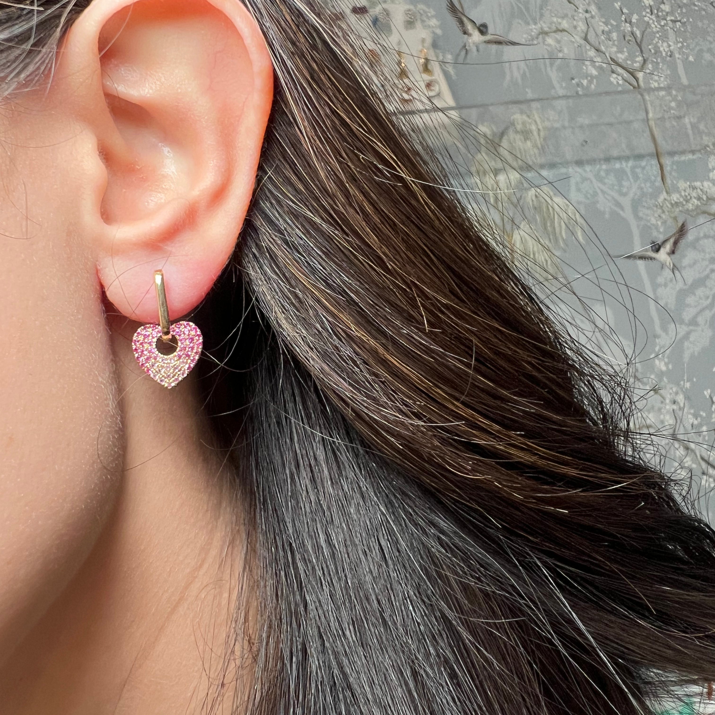 Pink Ombré Sapphire Huggies