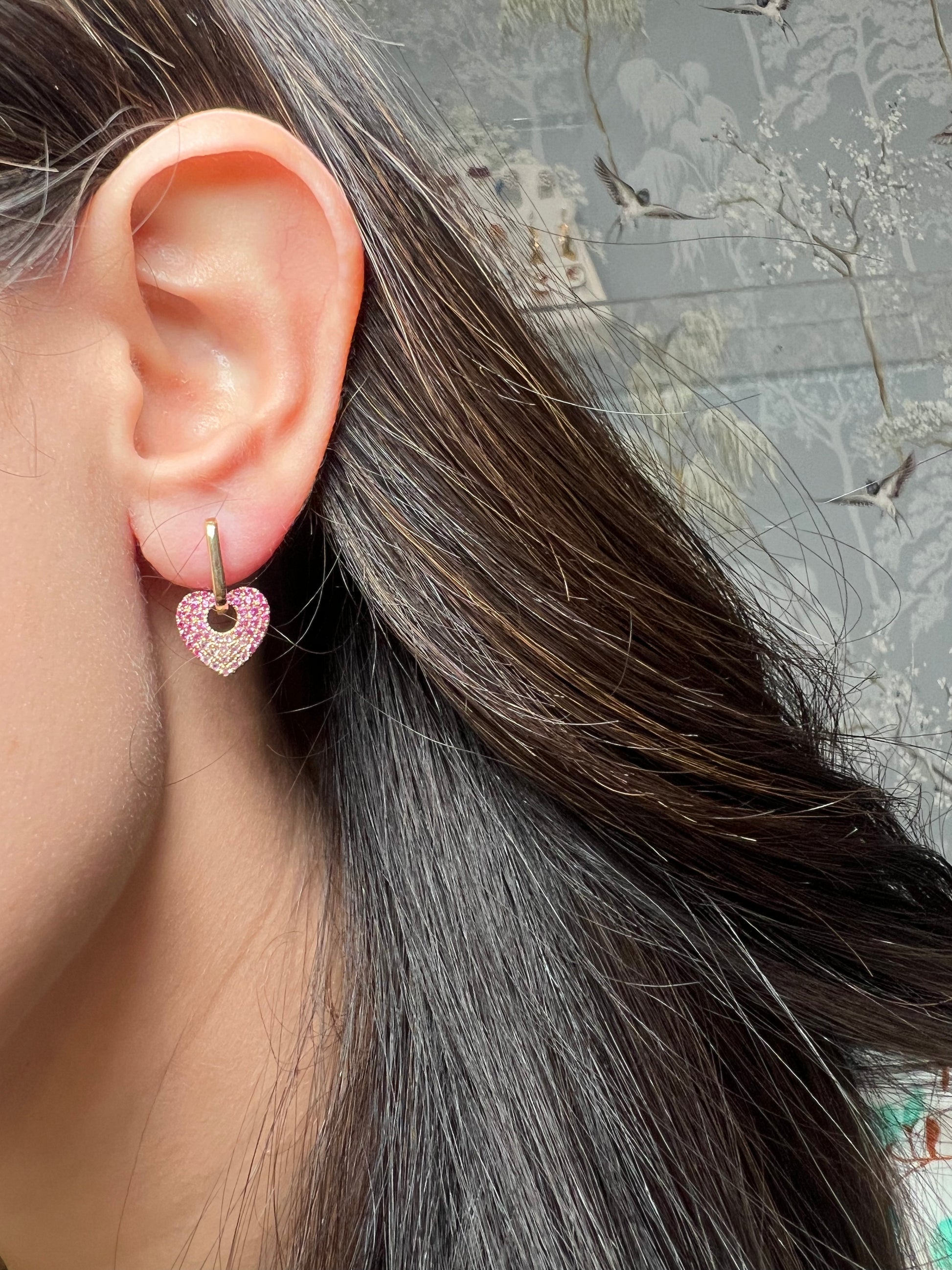 Pink Ombré Sapphire Huggies