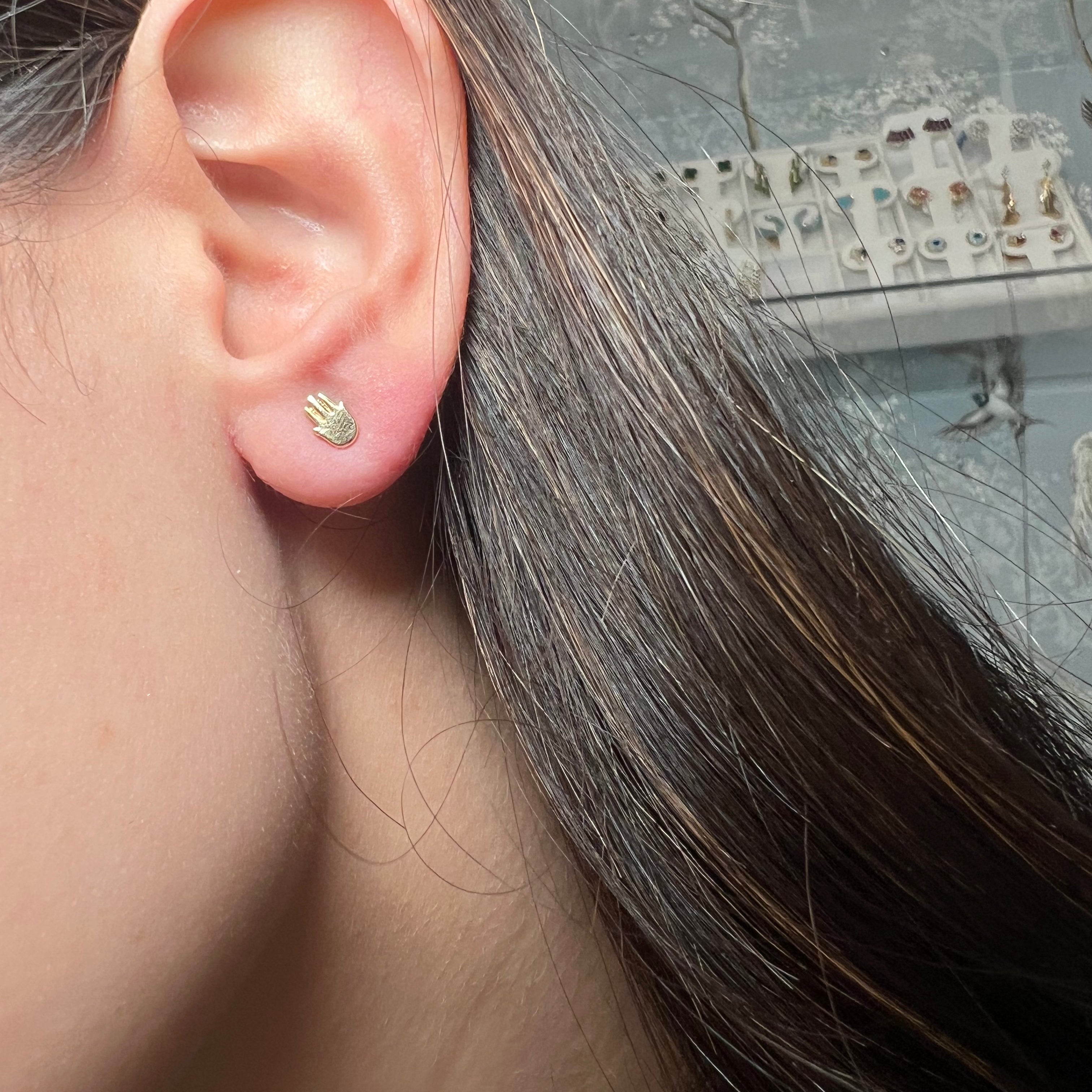 Yellow Gold Hamsa Studs