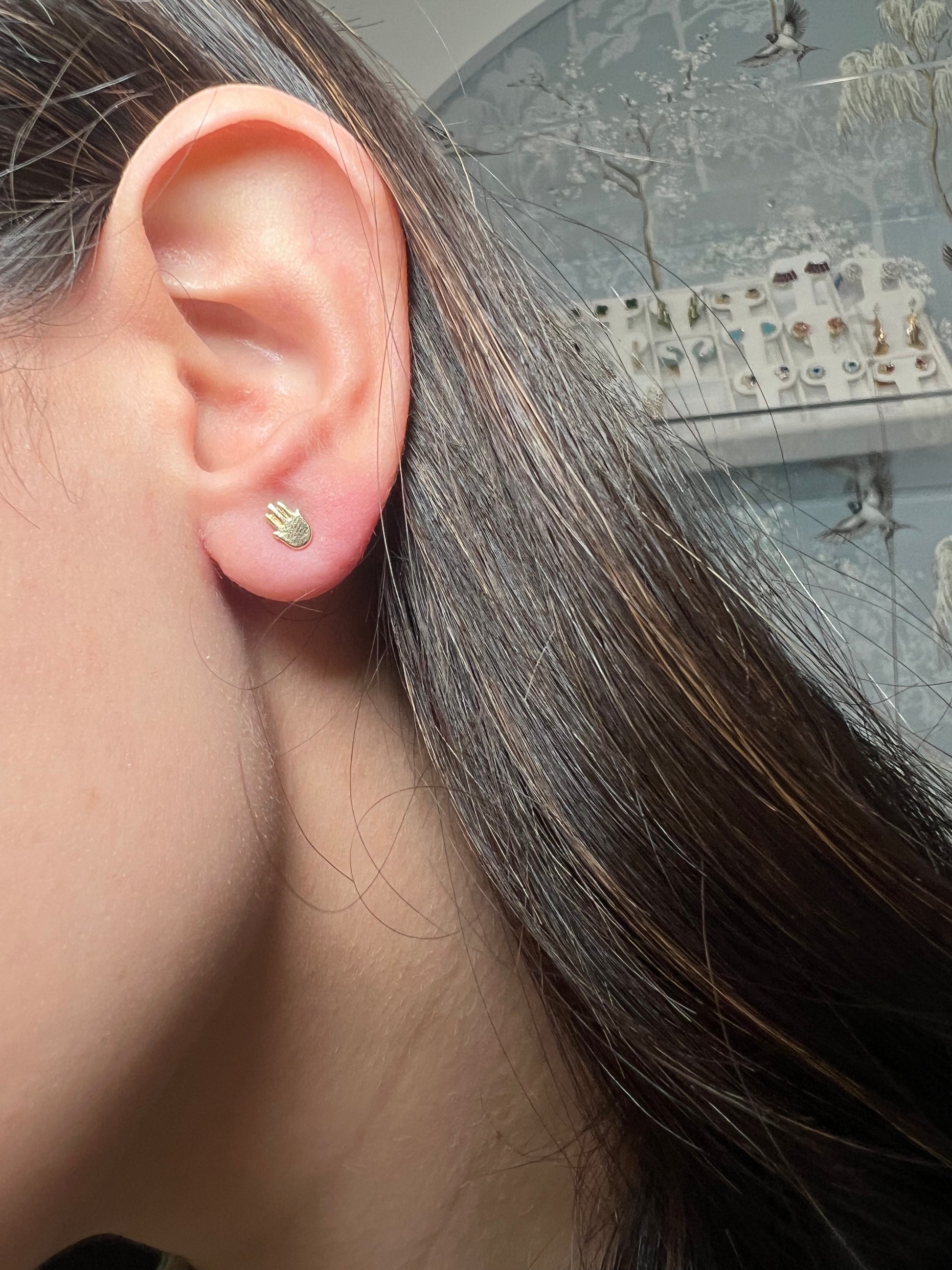 Yellow Gold Hamsa Studs