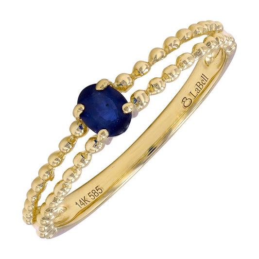 14k Yellow Gold Sapphire Diamond Ring