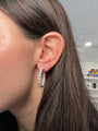 14k White Gold Lab Diamond Hoops