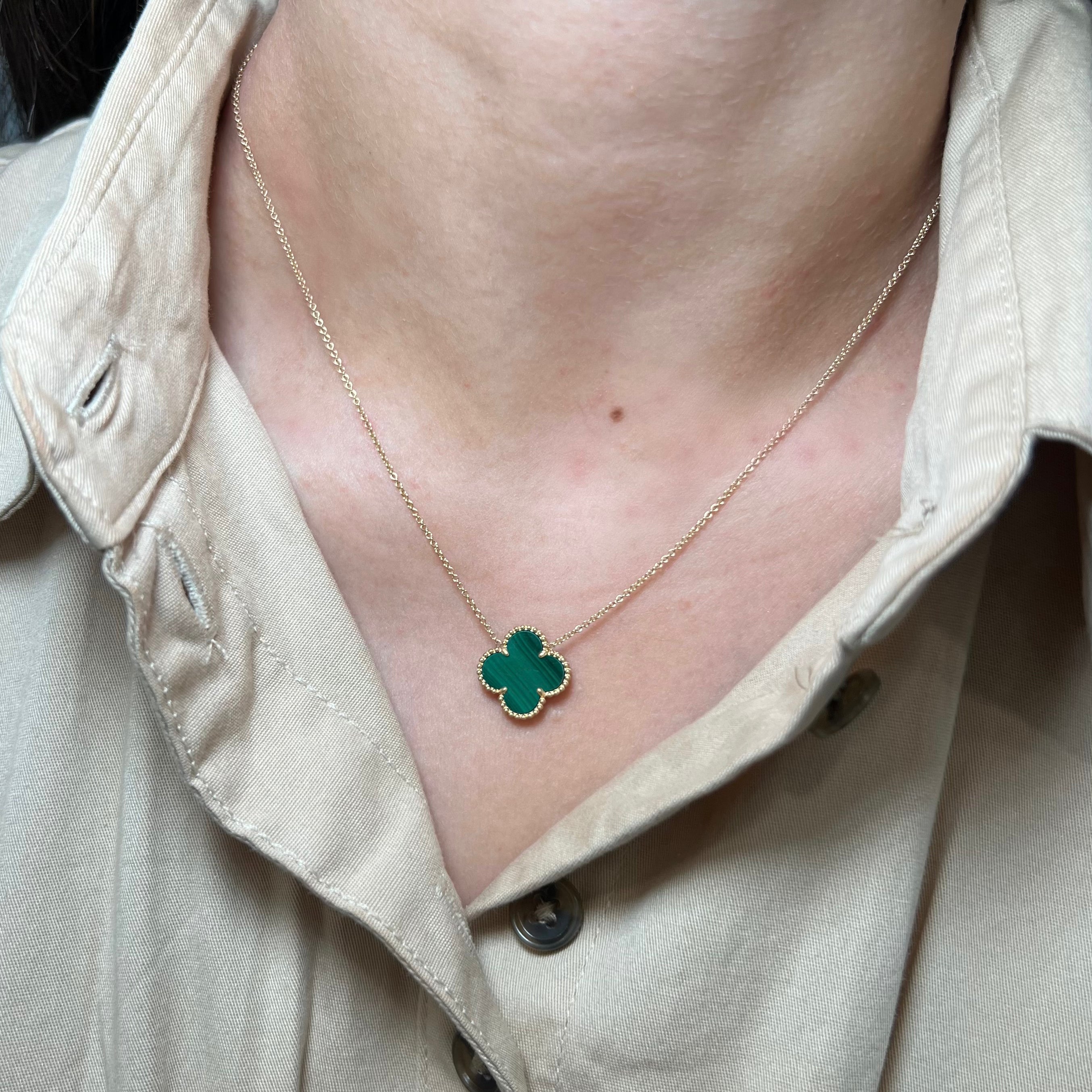 Malachite Clover Necklace