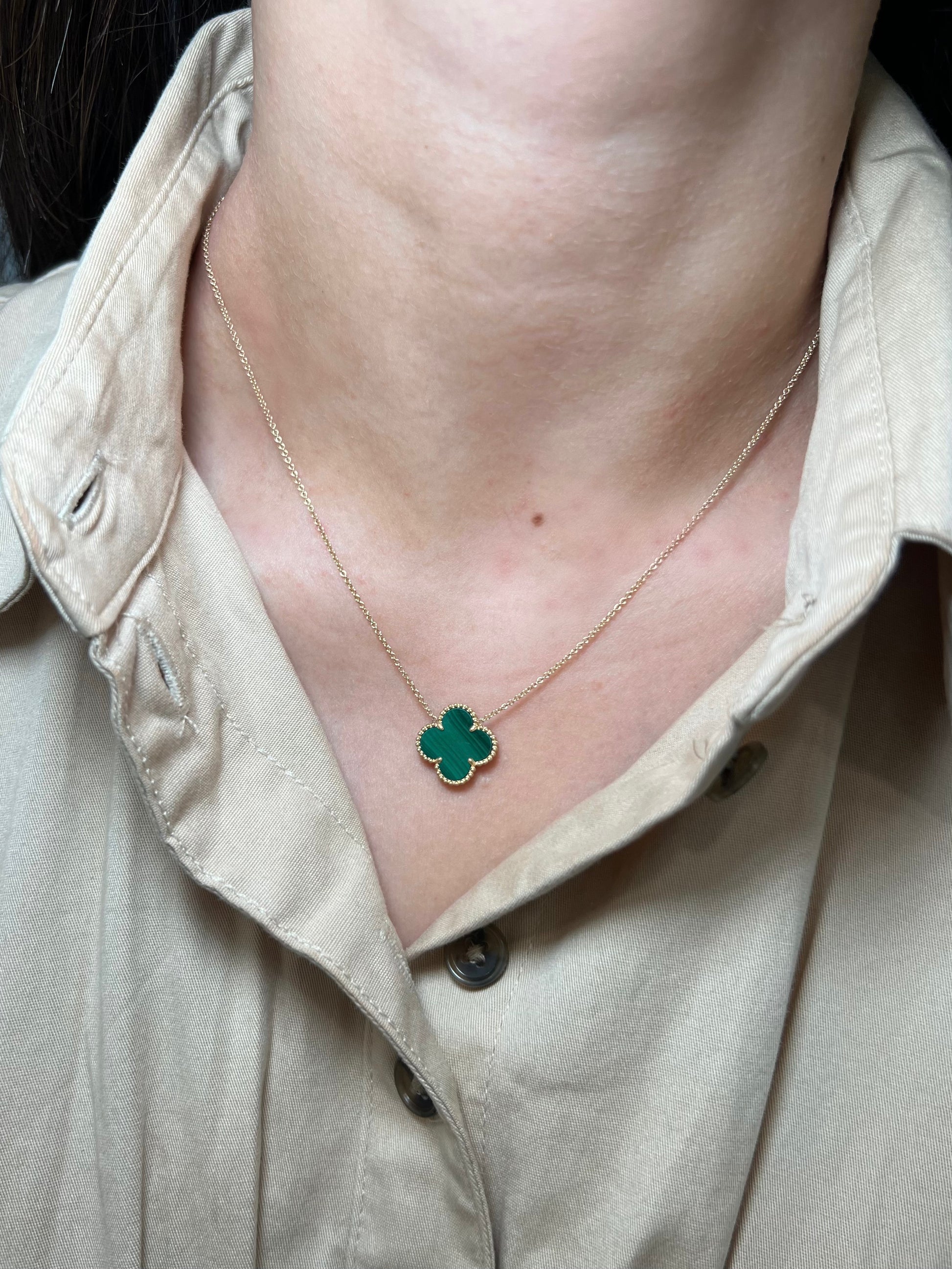 Malachite Clover Necklace