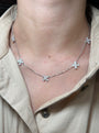 Lab Diamond 5 Flower Station Necklace