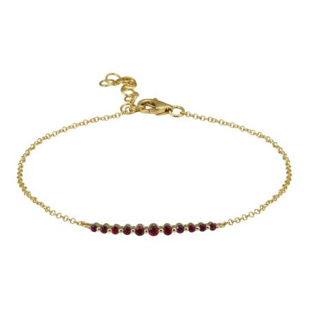 14k Yellow Gold Shared Prong Ruby Bracelet