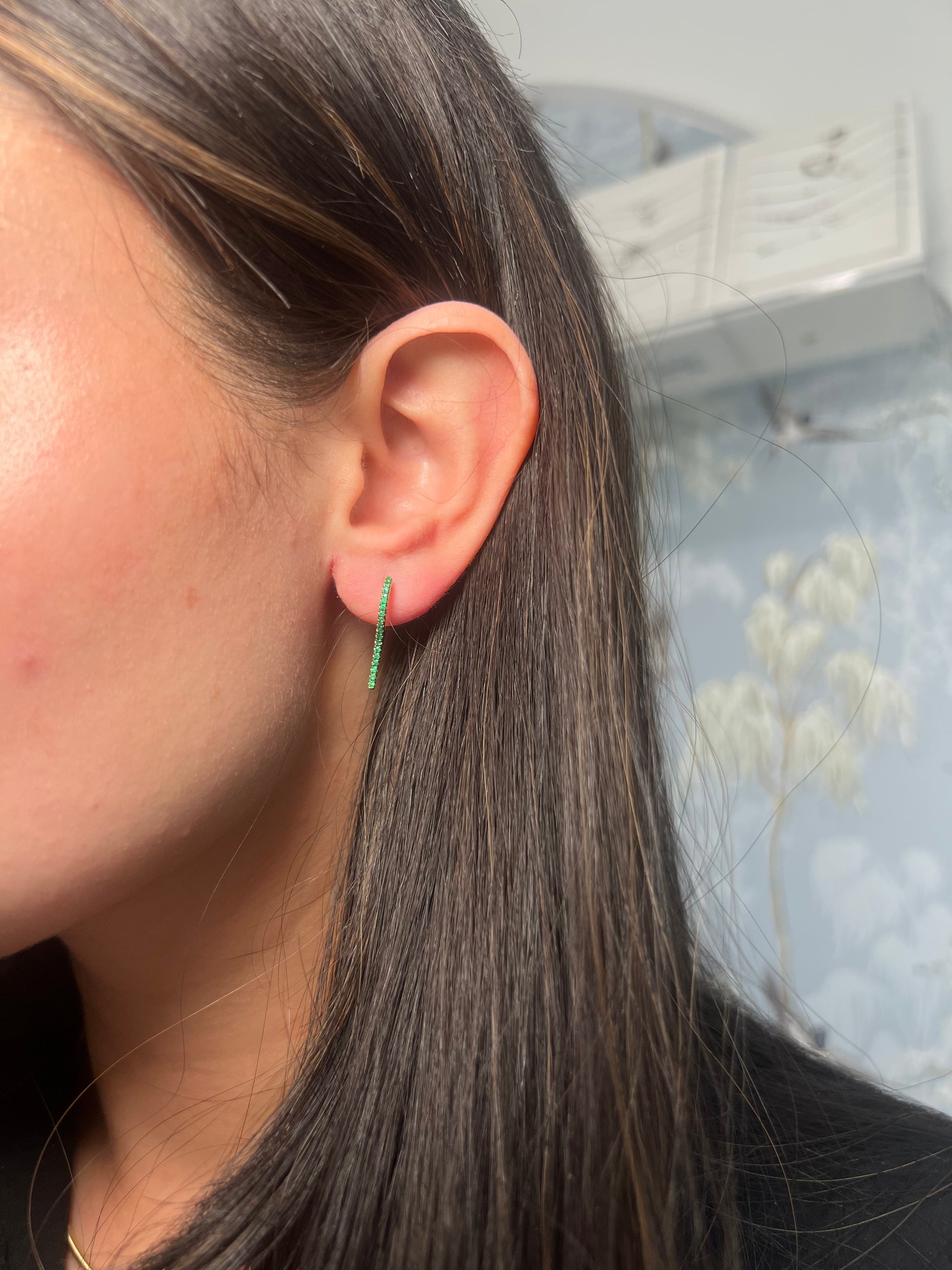 14k Yellow Gold Spike Huggie Earrings / Small sold as single