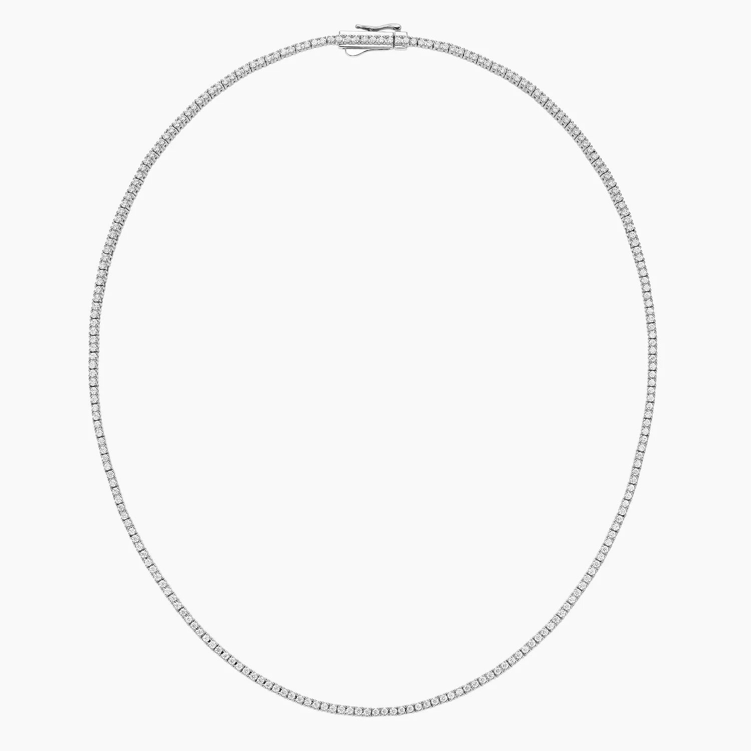 14k White Gold Lab Grown Diamond Tennis Necklace