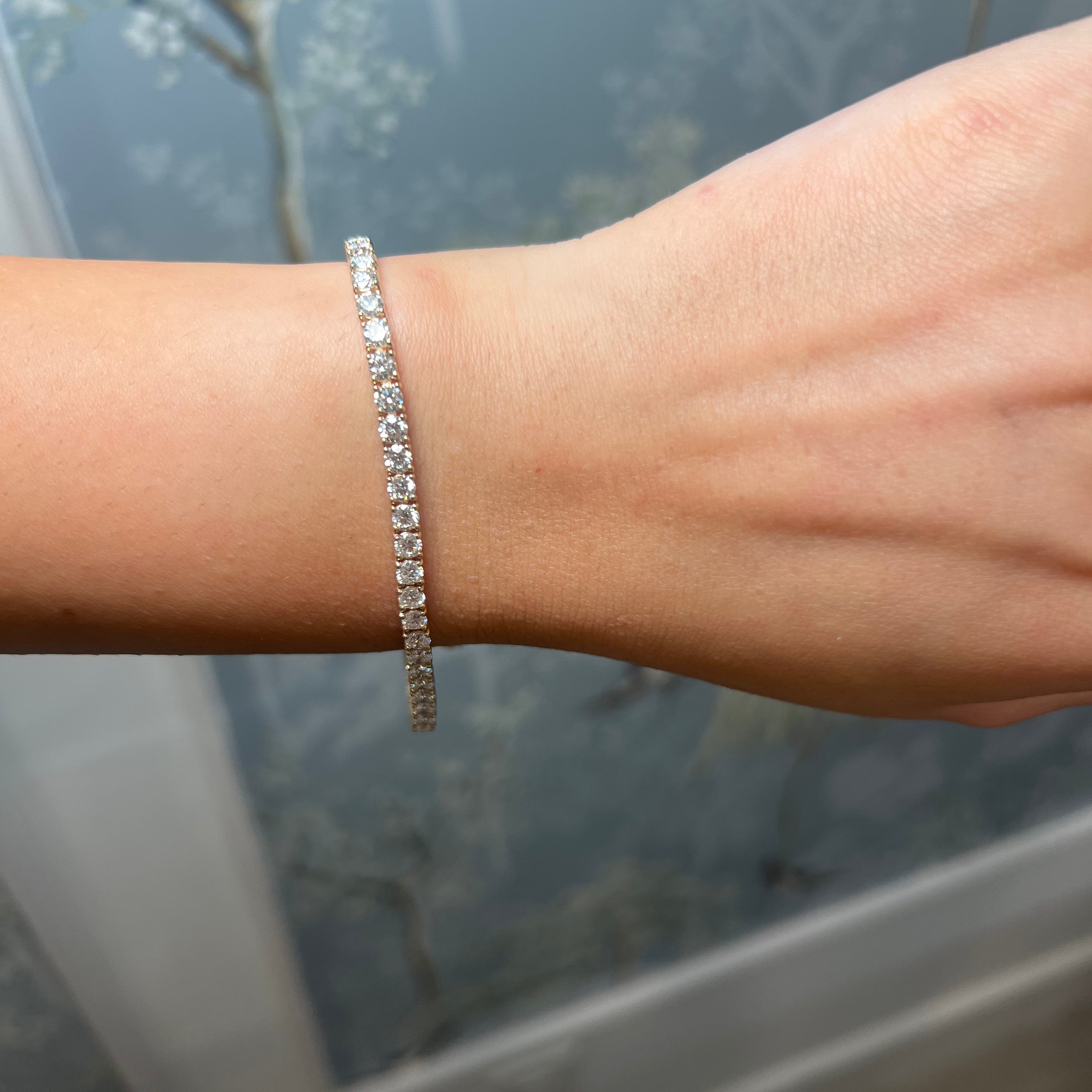 14k Yellow Gold 6.60 ct Lab Grown Tennis Bracelet