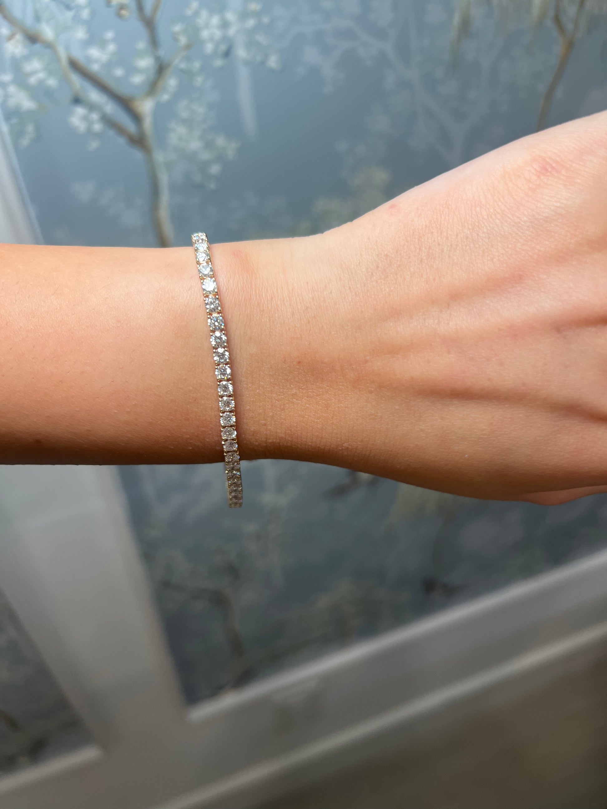 14k Yellow Gold 6.60 ct Lab Grown Tennis Bracelet