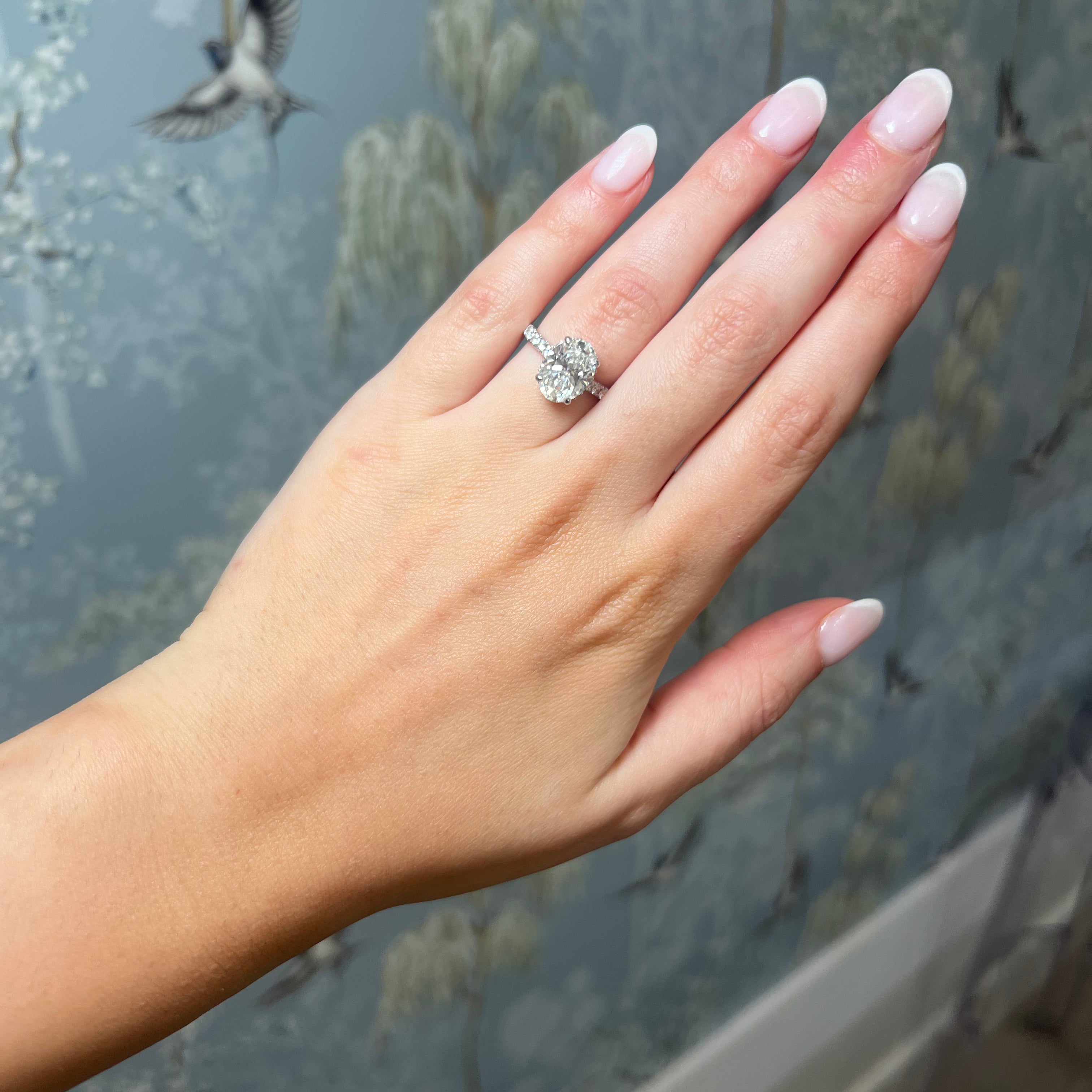 14k White Gold Lab Grown Engagement Ring