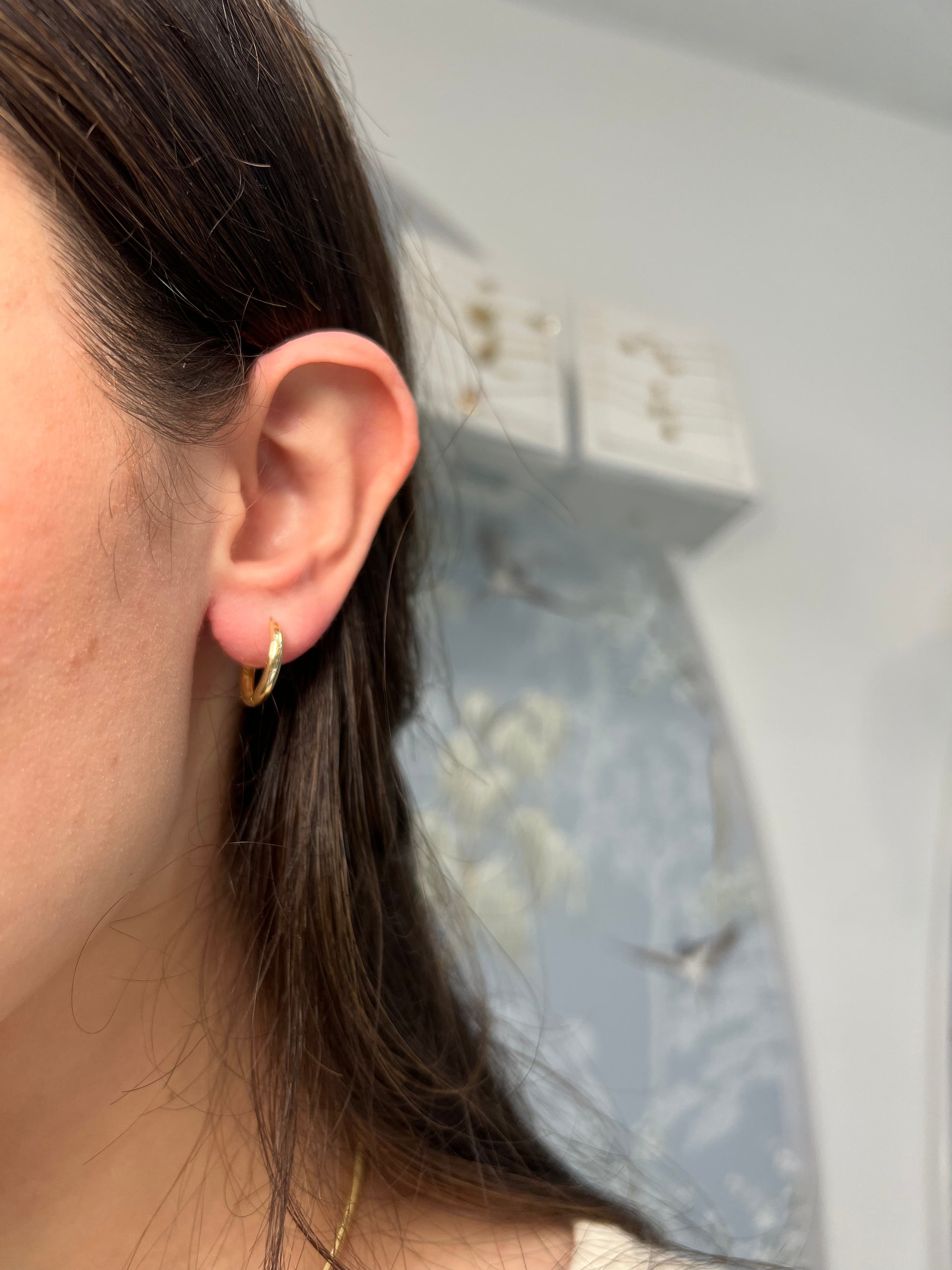 14k Yellow Gold Huggie