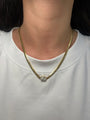 14k Yellow Gold Snake Chain Oval Necklace