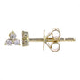 14k Yellow Gold Trio Diamond Stud Earring- Sold As Single
