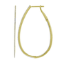 14k Yellow Gold Pear Shaped Inside Out Diamond Hoop Earrings