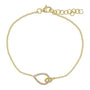 14k Yellow Gold Open Pear Diamond Bracelet