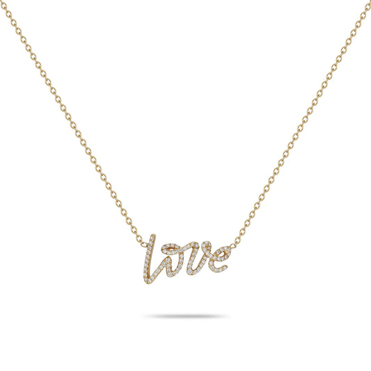 14k Gold Diamond Sage Love Necklace