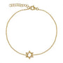 14k Yellow Gold Star of David Diamond Bracelet