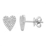 14k White Gold Open Heart Diamond Stud Earrings